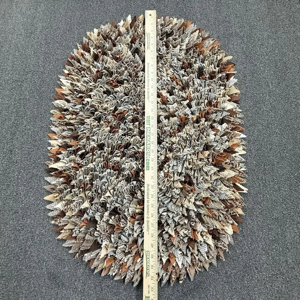 Round Rag Scrap Fabric Fall Colored Rug Table Runner Home Decor 32